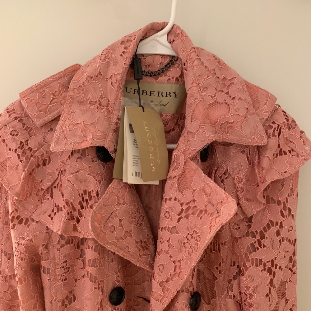 Burberry pink lace trench coat. - Picture 2 of 4